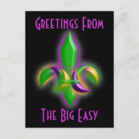 Promo Postcard Glows Fleur-de-lis New Orleans
