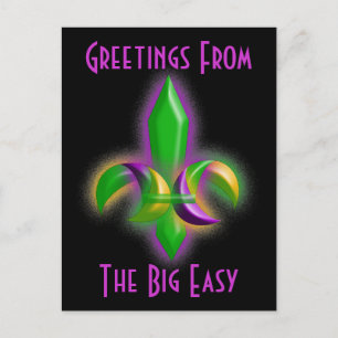 Promo Postcard Glows Fleur-de-lis New Orleans Postkarte