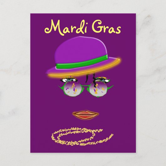 Promo Postcard Mardi Gras Party New Orleans Club Postkarte (Vorderseite)