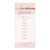 PROMO PRICE SERVICES LIST chic pink rose gold Werbekarte (Vorne)