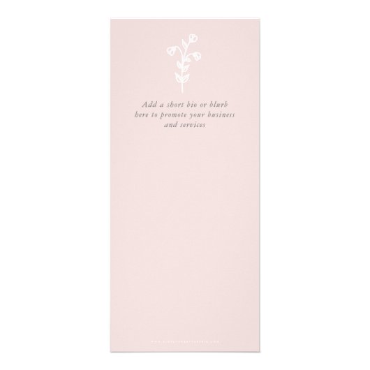 PROMO PRICE SERVICES LIST chic pink rose gold Werbekarte (Hinten)