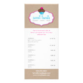 PROMO PRICE SERVICES LIST cupcake bakery Werbekarte (Vorne)