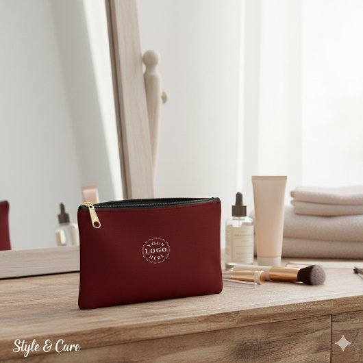 Promote Your Brand Maroon Small Custom Zubehörtasche