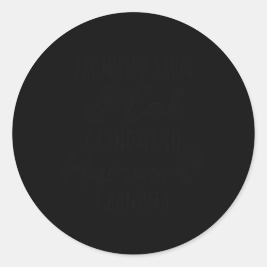 Promoted From Cat Grandma To Human Grandma Runder Aufkleber (Vorderseite)