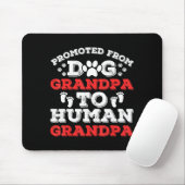 Promoted From Dog Grandpa To Human Grandpa Funny N Mousepad (Mit Mouse)