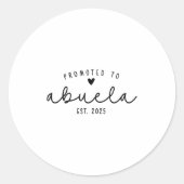 Promoted To Abuela Est 2025 New Abuela Mothers Day Runder Aufkleber (Vorderseite)