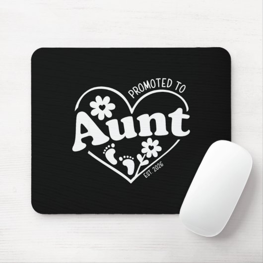 Promoted To Aunt Est. 2026 New Aunti Pregnancy Ann Mousepad (Mit Mouse)