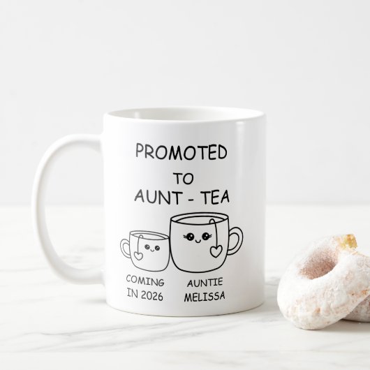 Promoted to Aunt-tea, funny new Aunt Kaffeetasse (Mit Donut)