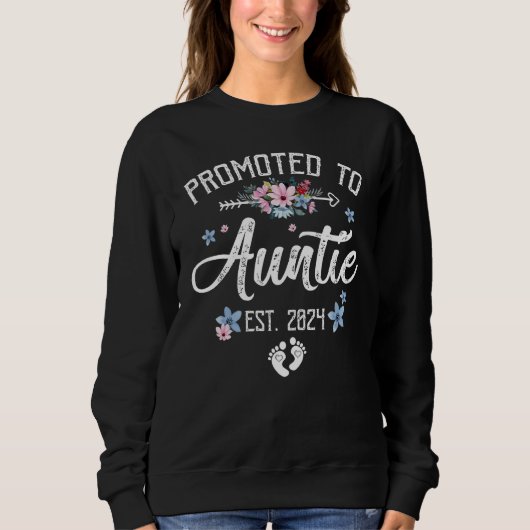 Promoted To Auntie 2024 First Time New Auntie Preg Sweatshirt (Vorderseite)