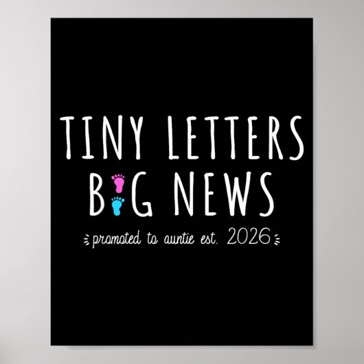 Promoted To Auntie 2026 Baby Announcement First Ti Poster (Vorne)
