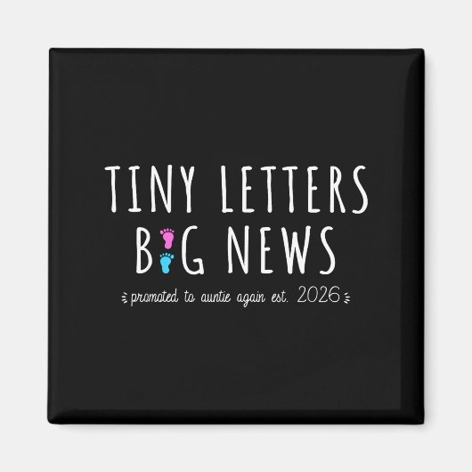 Promoted To Auntie Again 2026-2nd Baby Announcemen Magnet (Vorne)