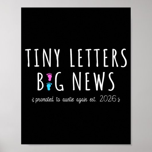 Promoted To Auntie Again 2026-2nd Baby Announcemen Poster (Vorne)