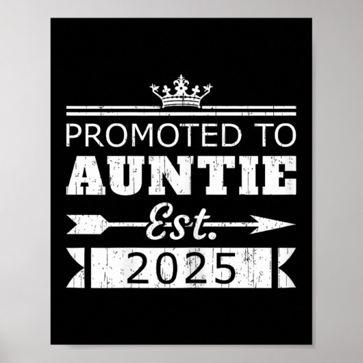 Promoted To Auntie Est 2025 Funny New Aunt Reveal  Poster (Vorne)