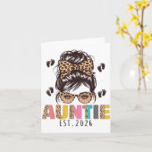 Promoted To Auntie Est 2026 Aunt To Be New Aunt Me Karte (Gelbe Blume)