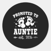 Promoted To Auntie Est 2026 Going To Be Aunt Annou Runder Aufkleber (Vorderseite)