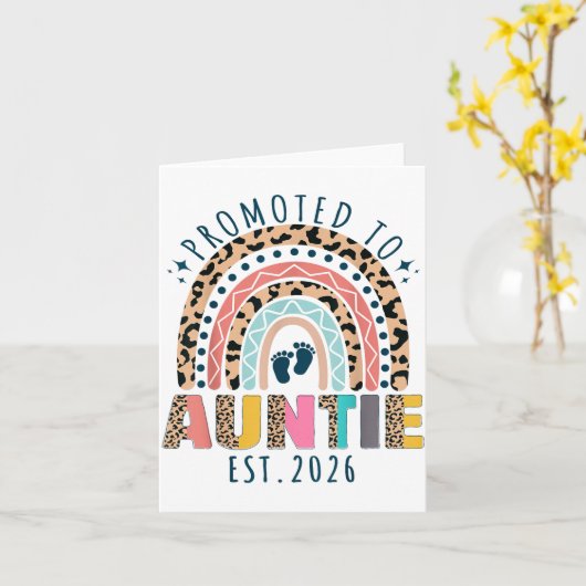 Promoted To Auntie Est 2026 Soon To Be Aunt First  Karte (Gelbe Blume)