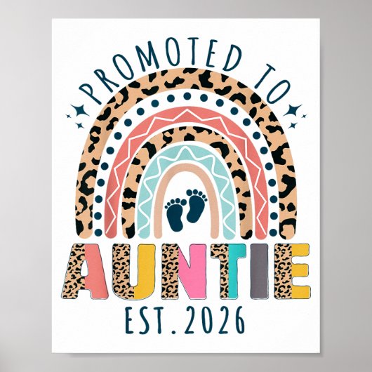 Promoted To Auntie Est 2026 Soon To Be Aunt First Poster (Vorne)