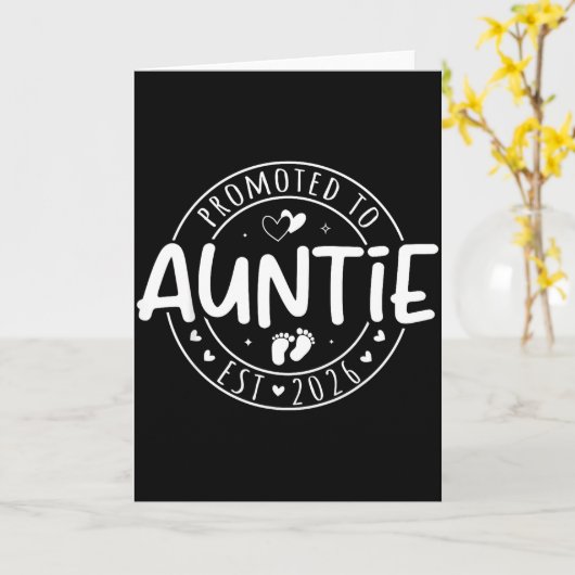 Promoted To Auntie Est 2026 Soon To Be Aunt Funny  Karte (Gelbe Blume)