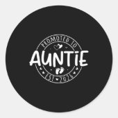 Promoted To Auntie Est 2026 Soon To Be Aunt Funny Runder Aufkleber (Vorderseite)