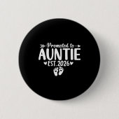 Promoted To Auntie Est 2026 Soon To Be New Aunt Ba Button (Vorderseite)