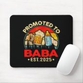 Promoted To Baba Est 2025 Vintage  Mousepad (Mit Mouse)