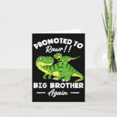 Promoted To Big Brother Again Dinosaur Lover Gift  Karte (Vorderseite)