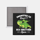 Promoted To Big Brother Again Dinosaur Lover Gift  Magnet (Vorderseite/Rückseite)