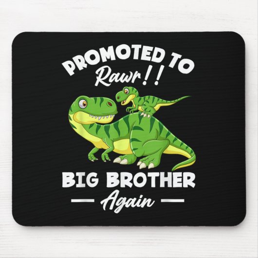 Promoted To Big Brother Again Dinosaur Lover Gift Mousepad (Vorne)