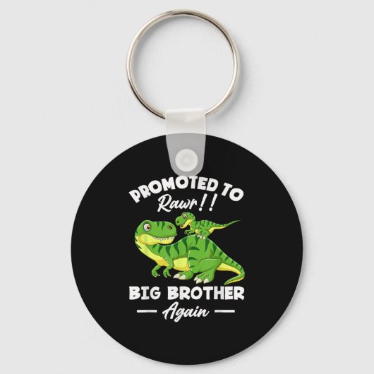 Promoted To Big Brother Again Dinosaur Lover Gift Schlüsselanhänger (Vorderseite)