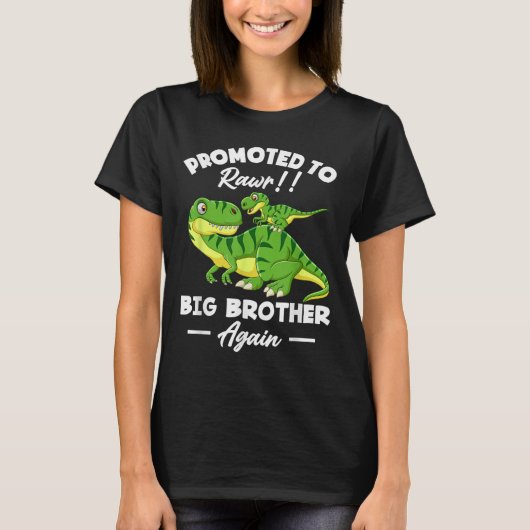 Promoted To Big Brother Again Dinosaur Lover Gift T-Shirt (Vorderseite)