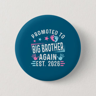 Promoted To Big Brother Again Est. 2026 Vintage Bi Button