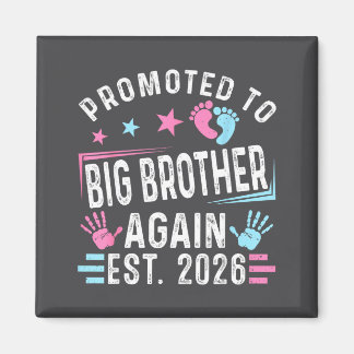 Promoted To Big Brother Again Est. 2026 Vintage Bi Magnet