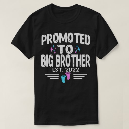 Promoted To Big Brother Est 2022 Gender Reveal Pin T-Shirt (Design vorne)