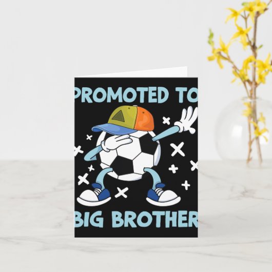 Promoted To Big Brother Soccer Design Karte (Gelbe Blume)