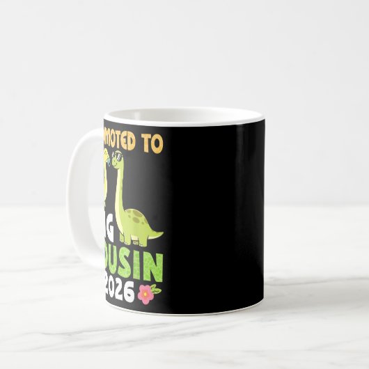 Promoted To Big Cousin 2026 Cute Dinosaur Family T Kaffeetasse (Vorderseite Links)