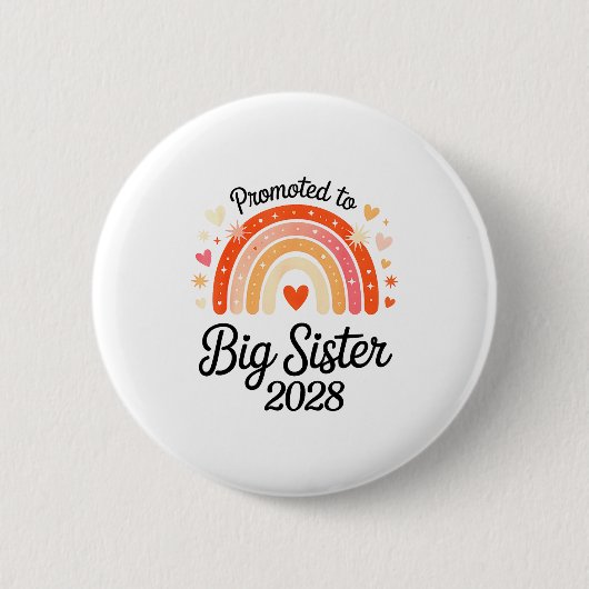 Promoted To Big Sister 2028 New Baby Pregnancy Ann Button (Vorderseite)