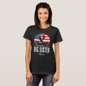 Promoted To Big Sister Again 2024 US Flag Father's T-Shirt (Vorne ganz)