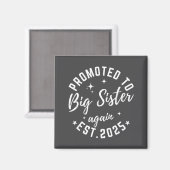 Promoted To Big Sister Again 2025 Pregnancy Announ Magnet (Vorderseite/Rückseite)