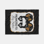 Promoted To Big Sister Leopard Girl Baby Announcem Fleecedecke (Vorderseite (Horizontal))