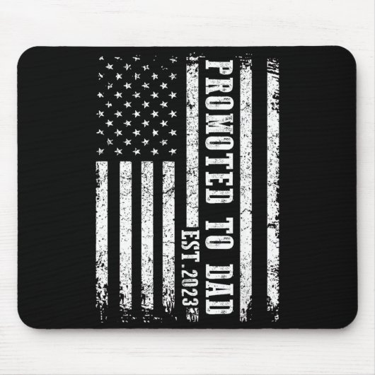 Promoted To Dad 2023 Funny Shirt For New Dad  Mousepad (Vorne)
