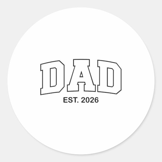 Promoted To Dad Est 2026 Daddy  Runder Aufkleber (Vorderseite)