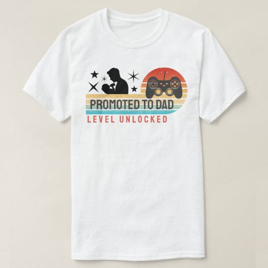 Promoted to Dad – Level Unlocked T-Shirt (Design vorne)