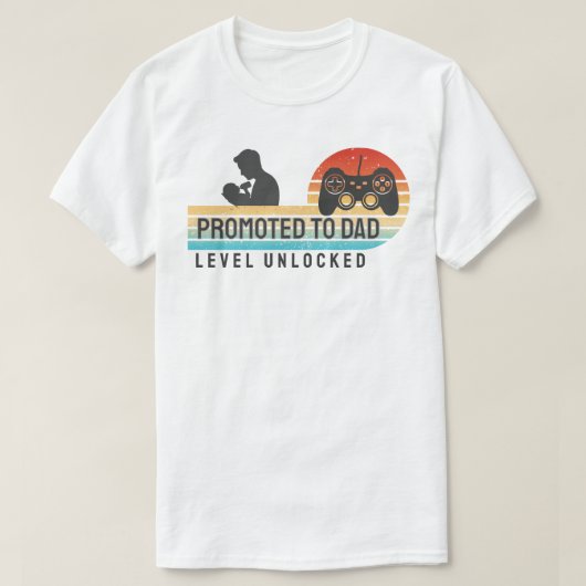 Promoted to Dad – Level Unlocked T-Shirt (Design vorne)