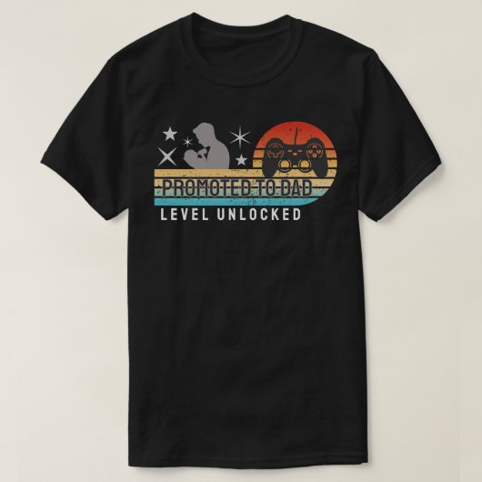 Promoted to Dad – Level Unlocked T-Shirt (Design vorne)