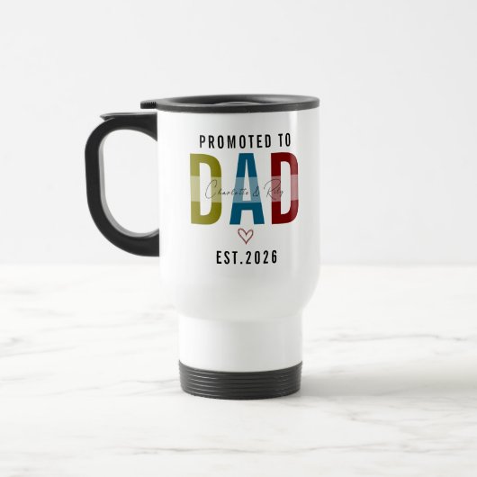 Promoted to Dad | Personalized First Father’s Day Reisebecher (Links)