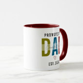 Promoted to Dad | Personalized First Father’s Day Tasse (VorderseiteRechts)
