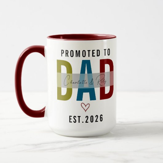 Promoted to Dad Personalized Photo | First Father Tasse (Links)