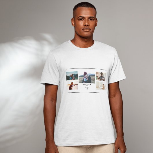 Promoted to Dad Photo Collage – Personalized T-Shirt