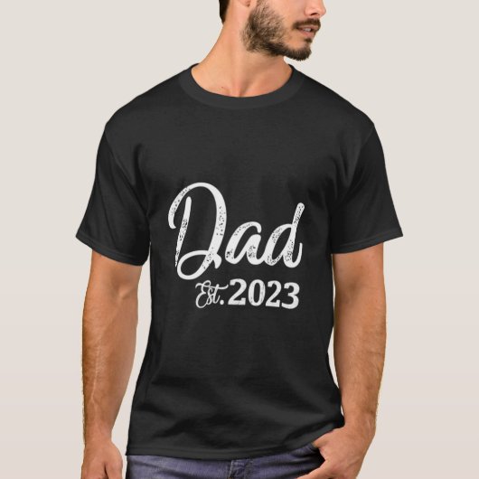 Promoted To Daddy Est 2023 New Dad Pregnancy Annou T-Shirt (Vorderseite)