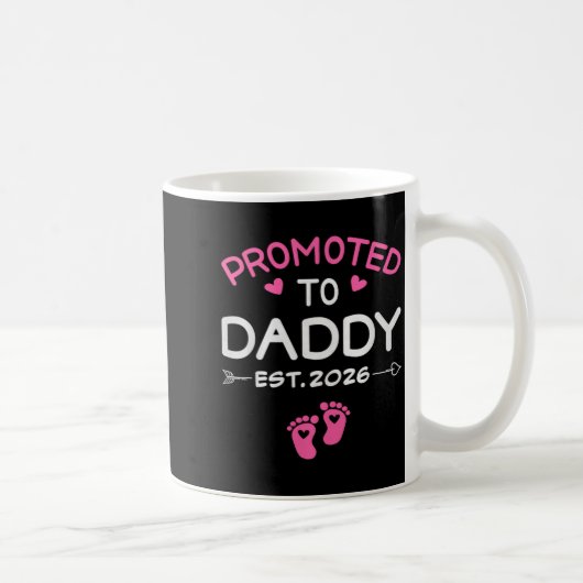 Promoted To Daddy It's A Girl Est 2026 New Dad Fir Kaffeetasse (Rechts)